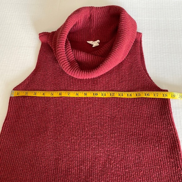 Loft outlet lounge dark red sleeveless turtleneck sweater tunic  women’s size M - Picture 6 of 10
